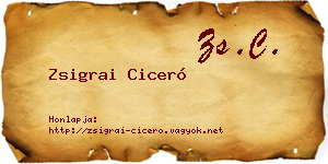 Zsigrai Ciceró névjegykártya
